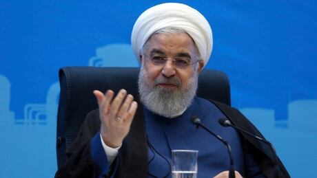 In this photo released by the official website of the office of the Iranian Presidency, President Hassan Rouhani speaks in a meeting during his provincial tour to the North Khorasan, Iran, Sunday, July 14, 2019. Rouhani said his country is ready to negotiate with the United States if Washington lifts its economic sanctions. Iran Persian Gulf Tensions