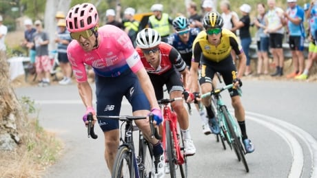 Canadian Michael Woods, seen above earlier this season, finished 88th in Stage 12 of the Tour de France on Thursday despite suffering a pair of broken ribs in the previous stage. woods-michael-011819-620