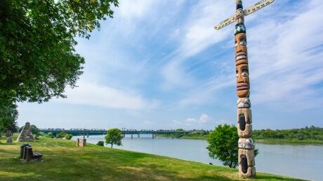 A totem pole in a park along the river in Prince Albert, Sask., will be removed and laid to rest, after the base was found to be rotting. Totem Pole along River