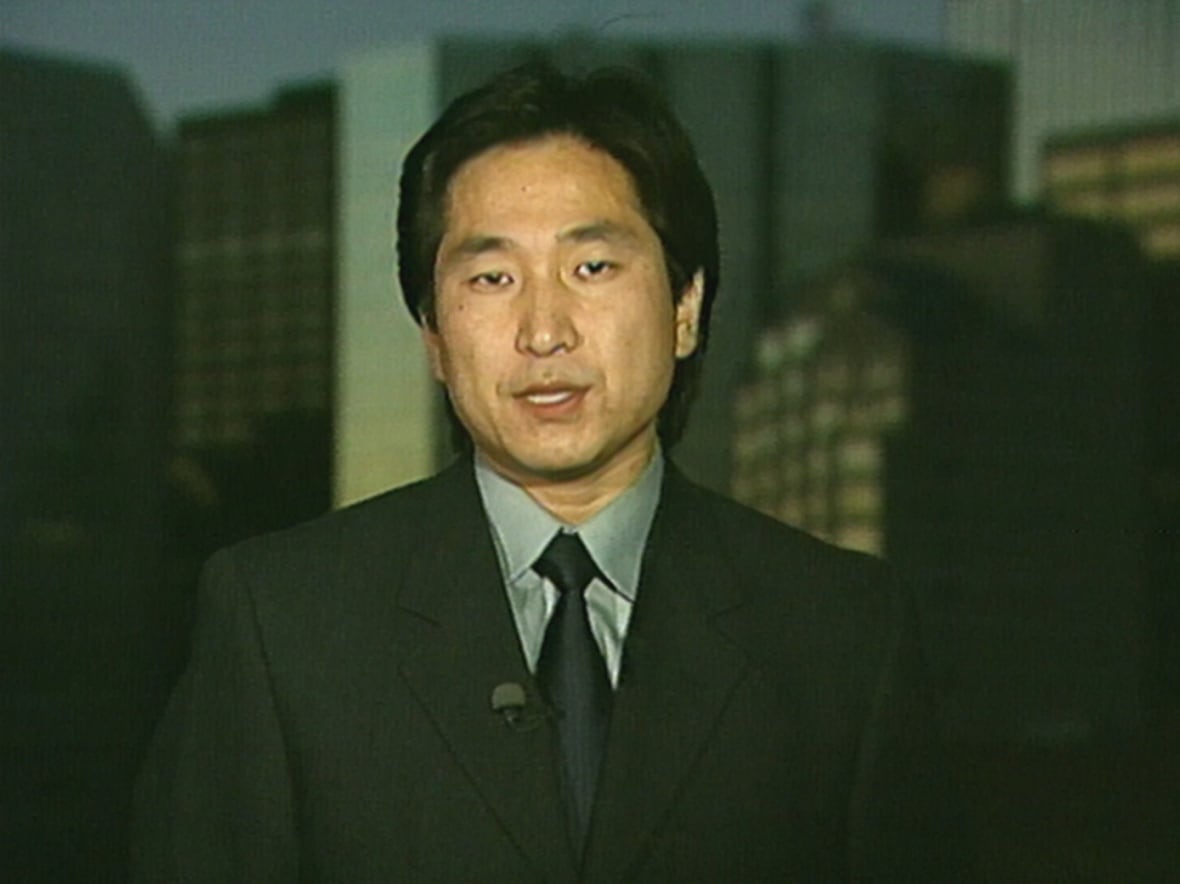 Reporter speaking to camera