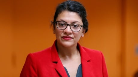 U.S. Rep. Rashida Tlaib, D-Mich., listens to a question from a constituent in Wixom, Mich., Thursday, Aug. 15, 2019. (AP Photo/Paul Sancya) APTOPIX US Israel Congress
