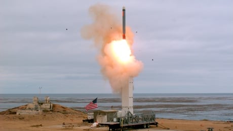This Sunday, Aug. 18, 2019 photoprovided by the U.S. Defense Department shows the launch of a conventionally configured ground-launched cruise missile on San Nicolas Island off the coast of California. The Pentagon said Monday the U.S. military has conducted a flight test of a type of missile banned for more than 30 years by a treaty that both the United States and Russia abandoned this month. The test off the coast of California on Sunday marks the resumption of an arms competition that some analysts worry could increase U.S.-Russian tensions. Missile Test