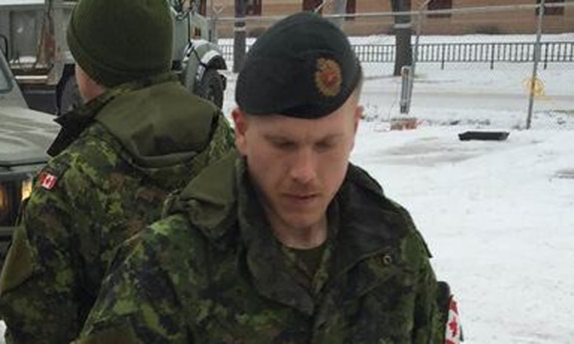 Patrik Mathews, seen in this 2015 photo, is a former combat engineer with the 38 Canadian Brigade Group in Winnipeg, with training in explosives. The Canadian military was already working on a policy to cover hateful conduct, but Mathews' high-profile arrest in the U.S. in January expedited that document, which is now available.