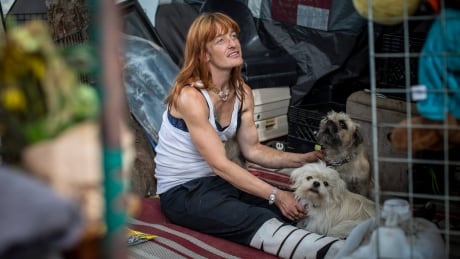Rachel Nielsen pictured in her tent at Oppenheimer Park in Vancouver, British Columbia on Tuesday, Aug. 20, 2019. OPPENHEIMER PARK DTES TENT CITY