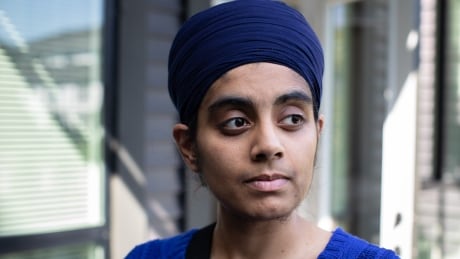 Amrit Kaur, teacher and vice-president of the Quebec chapter of the World Sikh Organization of Canada, stands outside her new apartment in Surrey on Thursday, August 22, 2019. Quebec Teacher Arrives