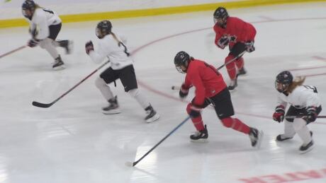 Players from the Canadian women national team hit the ice in Liverpool, N.S. during this year's fall training camp. Canadian Women National Team