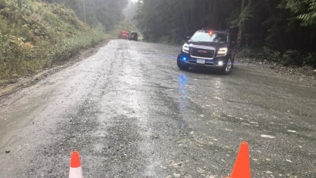 Police closed the road from Port Alberni to Bamfield on Saturday Sept. 14, 2019. Bamfield Road Saturday Sept 14 2019