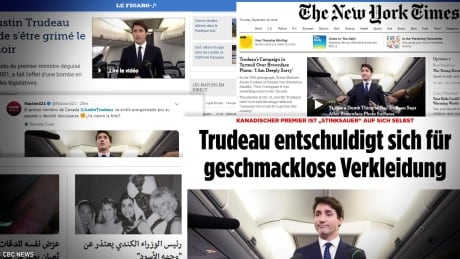 Justin Trudeau's photo revelation and apology garnered coverage around the globe early Thursday. Trudeau headlines