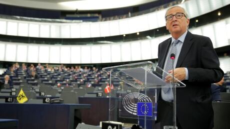 European Commission President Jean-Claude Juncker addresses the plenary of the European Parliament on Britain's withdrawal from the European Union during a debate on Brexit at the European Parliament in Strasbourg, France, September 18, 2019. BRITAIN-EU/JUNCKER