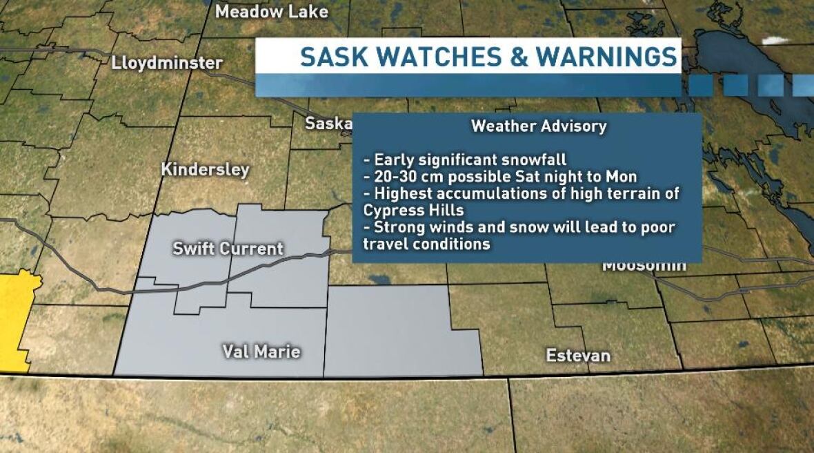 Heavy snow expected to hit Sask. heading into the work week CBC News