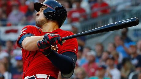 Braves manager Brian Snitker will start Adam Duvall, pictured here, in right field over Matt Joyce in Game 5 of their NL Division Series against St. Louis at 5:02 p.m. ET. In Game 2, Duvall homered against the Cardinals’ Jack Flaherty, who starts Wednesday at Atlanta. duvall-adam-191004-1180