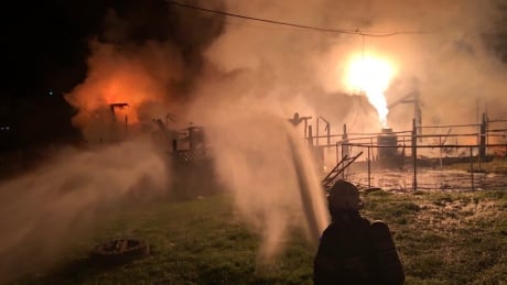 Six people have been displaced after multiple structures were destroyed in the blaze according to View Royal Fire Chief Paul Hurst. View Royal Fire