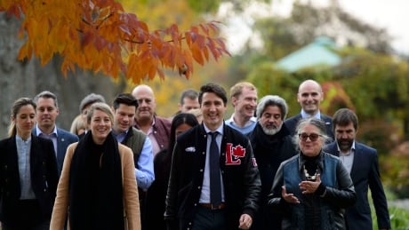 Liberal Leader Justin Trudeau walks with Liberal candidates during a campaign stop at the Botanical Garden in Montreal on Wednesday Oct. 16, 2019. Trudeau Montreal
