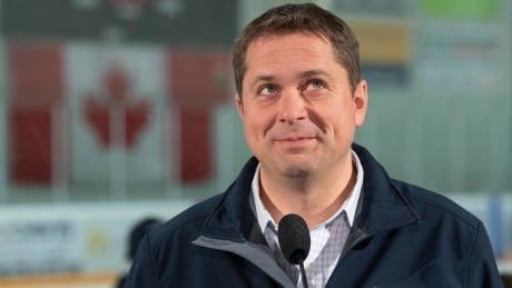 Conservative Leader Andrew Scheer looks to the stands as supporters cheer during a campaign speech in Windsor, Ont., Wednesday, Oct. 16, 2019. FedElxn Conservatives 20191016