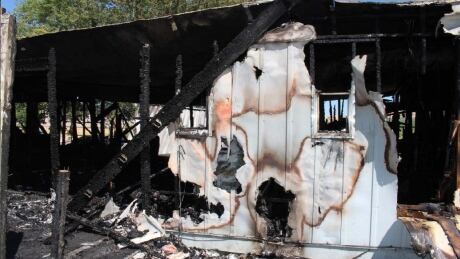 Burned out mobile home at Aquilini family's Red Mountain Vineyard