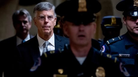 Former Ambassador William Taylor leaves a closed door meeting after testifying as part of the House impeachment inquiry into President Donald Trump, on Capitol Hill in Washington, Tuesday, Oct. 22, 2019. (AP Photo/Andrew Harnik) Trump Impeachment Ukraine Taylor