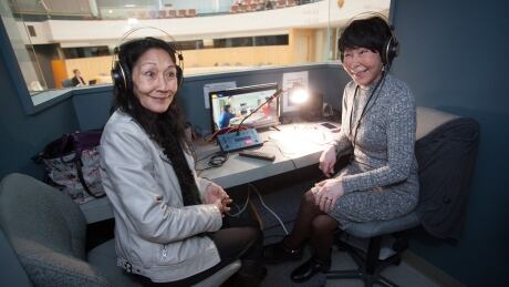 Rosi Aggark, left, and Suzie Napayok are Inuktitut interpreters at the N.W.T. legislative assembly. Inuktitut interpreters
