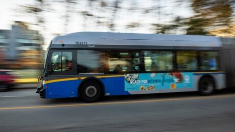 Translink bus drivers are pictured not wearing their Coast Mountain Bus Company uniforms as part of their job action while on the job in Vancouver, British Columbia on Friday, November 1, 2019. BUS STRIKE