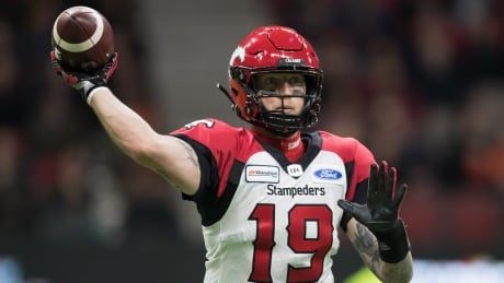 Calgary Stampeders quarterback Bo Levi Mitchell in action on Saturday, Nov. 2, 2019. FBO CFL Stampeders Lions 20191102