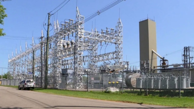 Citywide power outage in Summerside traced back to earlier wind and rain storm; A picture of the Summerside Electric substation\.