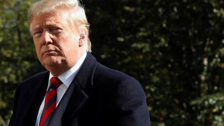 U.S. President Donald Trump looks at the media members on the South Lawn of the White House in Washington, U.S., before his departure to Alabama and New York, November 9, 2019. USA-TRUMP/