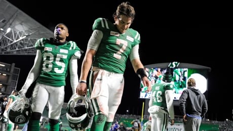 Quarterback Cody Fajardo's season came to a close with the Roughriders on Sunday with a 20-13 loss to the visiting Winnipeg Blue Bombers in the Western Final. FBO CFL West Final 201911017