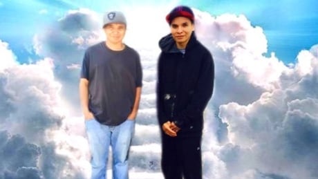 George and Craig Sewap, pictured left to right in this memorial photo provided by the family, were the two men who died as the result of a house fire in the community of Pelican Narrows on Nov. 30, 2019. Family members say they're taking the death hard as the two men were quiet and hardworking people who loved their families. George and Craig Sewap