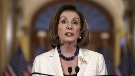 Speaker of the House Nancy Pelosi makes a statement at the Capitol in Washington, making it clear that articles of impeachment against a president will be drawn up for the third time in modern times. Trump Impeachment