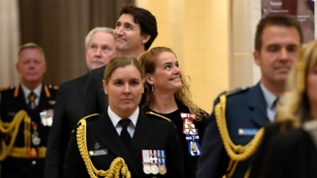 Governor General Julie Payette and Prime Minister Justin Trudeau form part of the procession to the Senate for the reading of the Throne Speech, in Ottawa, Thursday, Dec. 5, 2019. THE CANADIAN PRESS/ Throne Speech 20191205