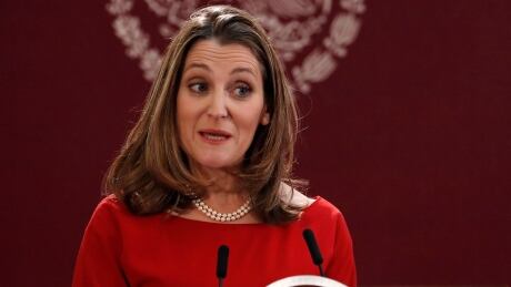 Deputy Prime Minister of Canada Chrystia Freeland speaks during an event to sign an update to the North American Free Trade Agreement, at the national palace in Mexico City, Tuesday, Dec. 10. 2019. Mexico US Canada Trade