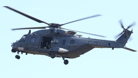 WHAKATANE, NEW ZEALAND - DECEMBER 13: A Royal New Zealand Air Force helicopter lands at Whakatane Airport on December 13, 2019 in Whakatane, New Zealand. Authorities will attempt to retrieve an estimated eight victims bodies from White Island, as risks of an additional volcanic activity have been downgraded. Eight people have been confirmed dead following a volcanic eruption at White Island on Monday. (Photo by John Borren/Getty Images) 1188130221