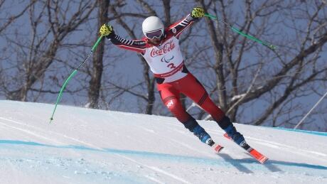 Canada's Mac Marcoux, seen above at the Paralympics in March 2018, picked up his fourth win of the week at the para alpine World Cup event in Veysonnaz, Switzerland, on Saturday. Pyeongchang Paralympics Alpine Skiing