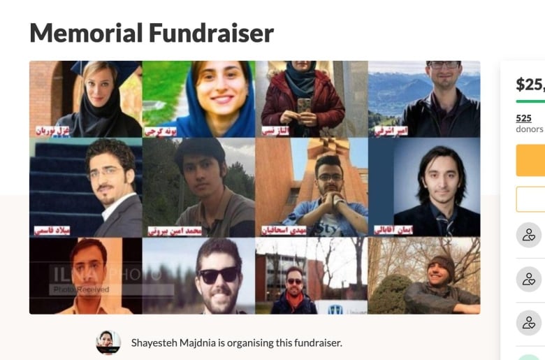 Iran plane crash fundraisers 