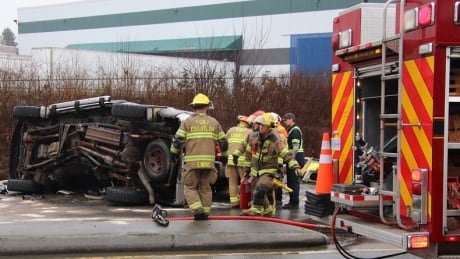 A truck traveling west lost control and hit the centre median, then struck another truck that was heading east, Staff Sgt. Tony Porato said. Port Coquitlam collision