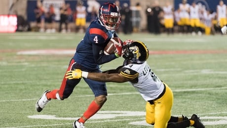 Montreal Alouettes receiver Quan Bray played 15 games for the team last season as a rookie and had 818 receiving yards and six touchdowns. Alouettes-2019