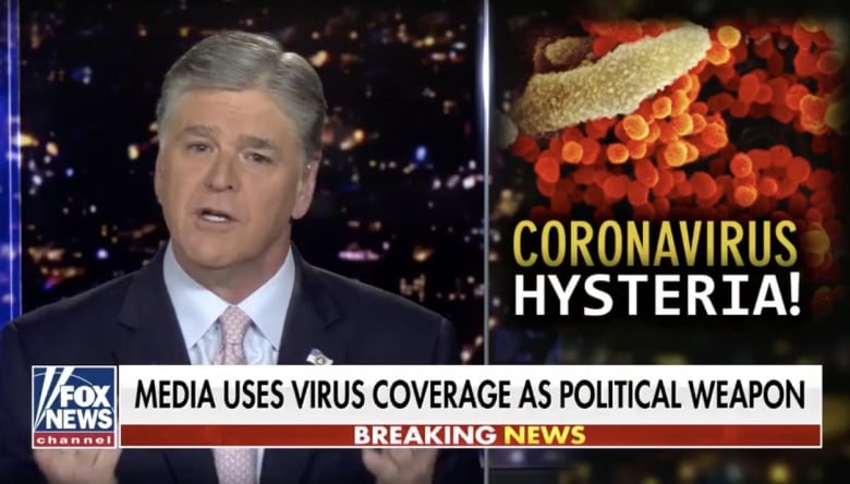 A week ago, Trump friend and Fox host Sean Hannity was mostly complaining about the crisis as a media exaggeration. (Fox News television)