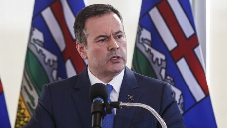 Alberta Premier Jason Kenney speaks during a press conference in Edmonton earlier this year. Recent legislation passed by Kenney's government will see the Alberta Teachers’ Retirement Fund handed over to AIMCo, over the objections of teachers. Jason Kenney AIMCo