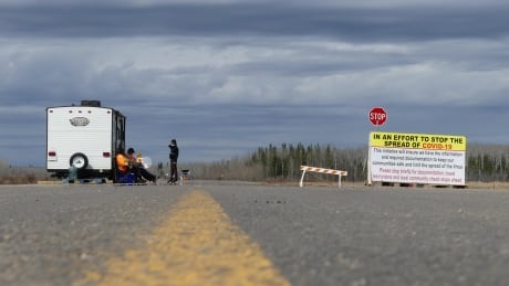 This checkpoint has been set up at Green Lake, Sask., to track travellers in and out of Northern Saskatchewan.
Checkpoint at Green Lake, Sask.