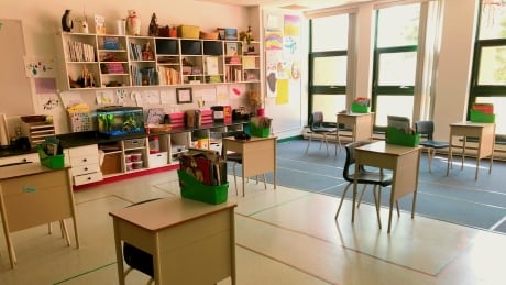 When Letha Henry's students returned to Queen Elizabeth Elementary School in Kazabazua, Que., on May 12, they had extra space, thanks to COVID-19 physical distancing measures. Classroom Letha Henry elementary school COVID-19 physical distancing