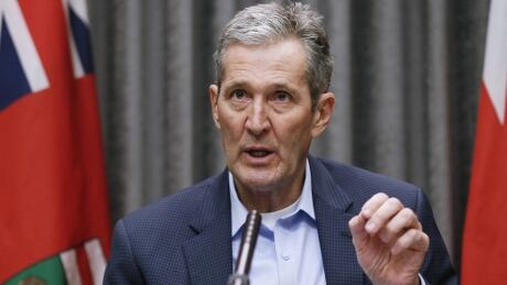 Manitoba Premier Brian Pallister speaks and answers questions during a COVID-19 press conference at the Manitoba legislature in Winnipeg Thursday, March 26, 2020. Brian Pallister