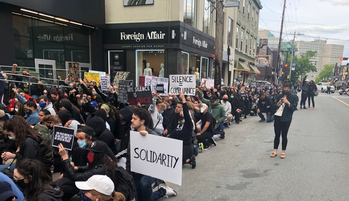 Demonstrators rally in downtown Halifax against racism, police
