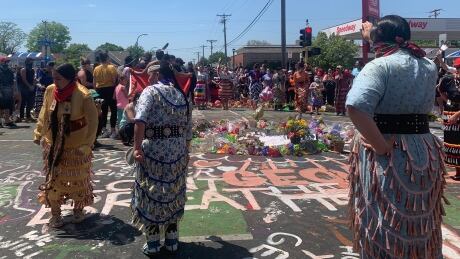 A group of Indigenous people in Minneapolis helped to coordinate a jingle dress ceremony in the spot where George Floyd was killed. The dance is meant for healing and was organized in solidarity with the Black Lives Matter movement. Tara Houska