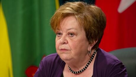 Saskatchewan Finance Minister Donna Harpauer takes questions from reporters before releasing the province's budget at Saskatchewan's Legislative Building Monday. SASK Budget 20200615