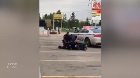 In the video, an officer throws a man to the ground face first while the man's hands are restrained behind his back. PA Arrest screen Cap June 30
