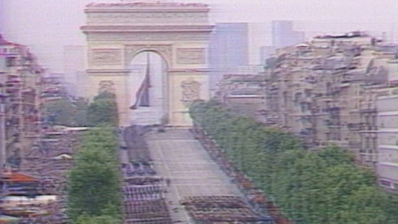 Paris street with parade