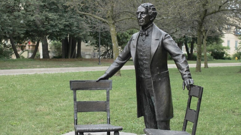 This John A. Macdonald statue is located beside Castle Kilbride in Baden, Ont. It's part of the Prime Ministers Path project.