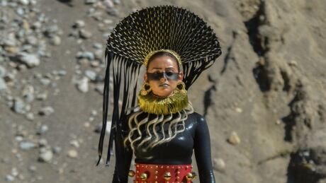This design, titled Anti Pipeline Society Kwe, is a tribute to women who have protected land against industrial forces, said artist Celeste Pedri-Spade. Anti Pipeline Society Kwe