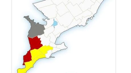 A series of thunderstorm watches and warnings were issued just after 11 a.m. Monday for southwestern Ontario, with the worst weather predicted along the shores of Lake Huron. Environment Canada