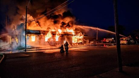 A large fire burned down an autobody shop in Davidson, Sask. on Saturday morning. davidson fire