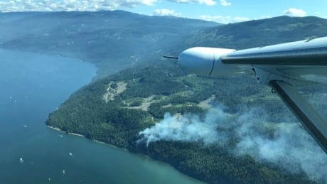 Aerial resources have been deployed to deal with a wildfire approximately 1 hectare in size near Marble Point along Shuswap Lake. Marble Lake wildfire Shuswap Lake